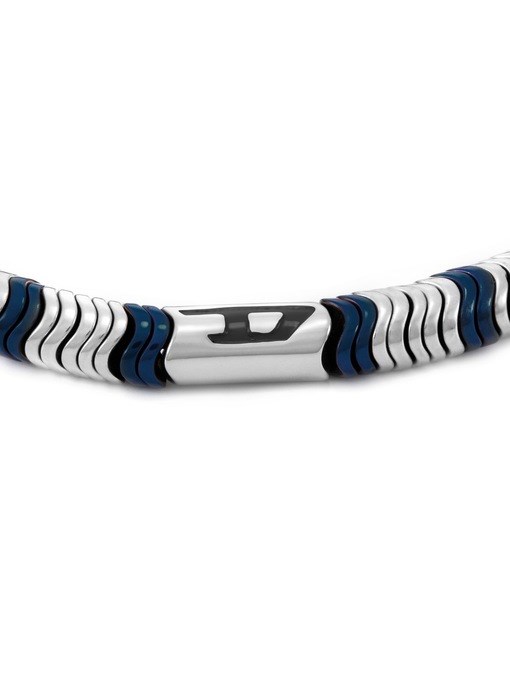 Diesel D Logo Silver Bracelet DX1574931