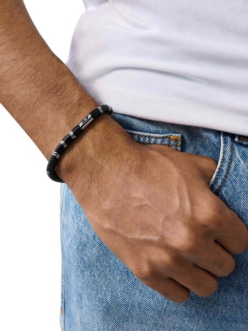 Diesel D Logo Silver Bracelet DX1574931