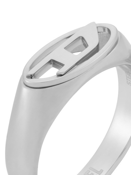 Diesel Oval D Logo Silver Ring DX1587040
