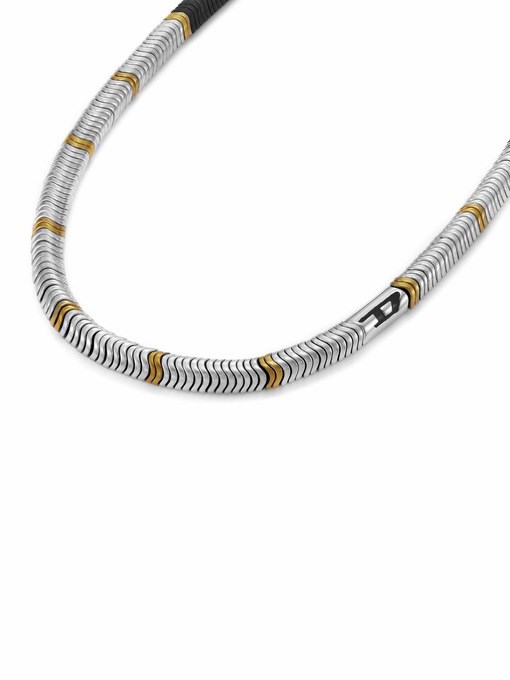 Diesel D Logo Silver Necklace DX1575931