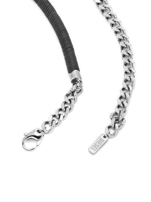 Diesel D Logo Silver Necklace DX1575931