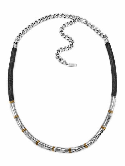 Diesel D Logo Silver Necklace DX1575931