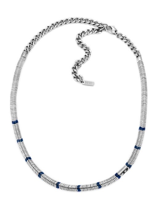 Diesel D Logo Silver Necklace DX1576931