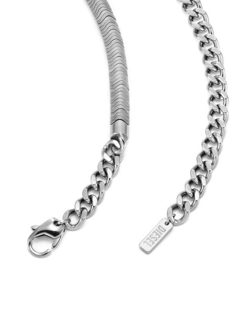 Diesel D Logo Silver Necklace DX1576931