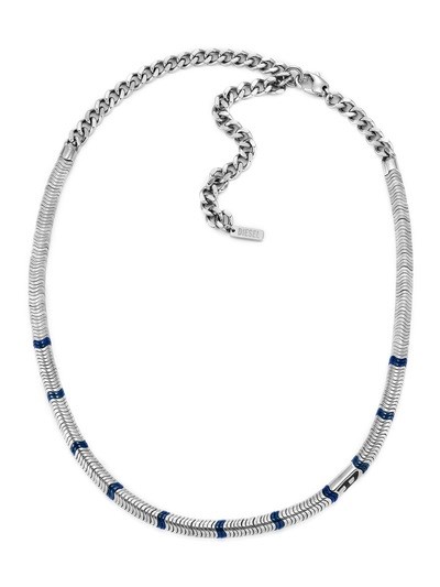 Diesel D Logo Silver Necklace DX1576931