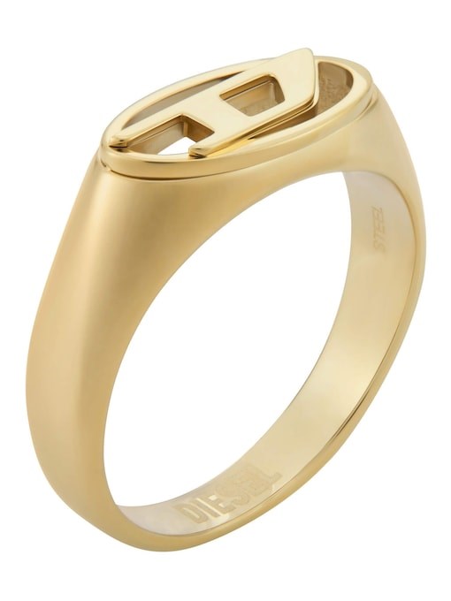 Diesel Oval D Logo Gold Ring DX1588710