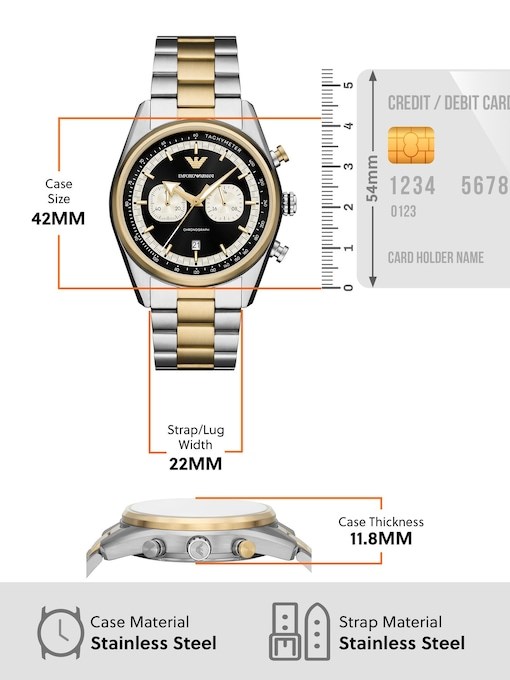 Emporio Armani Gold, Silver Watch AR11678