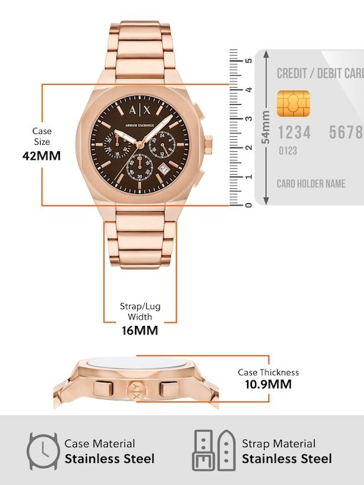 Armani Exchange Rose Gold Watch AX4188
