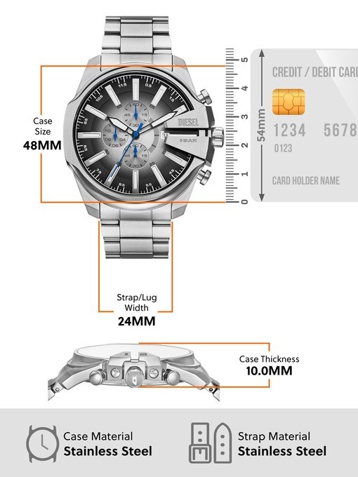 Diesel Mega Chief Slim Silver Watch DZ4686