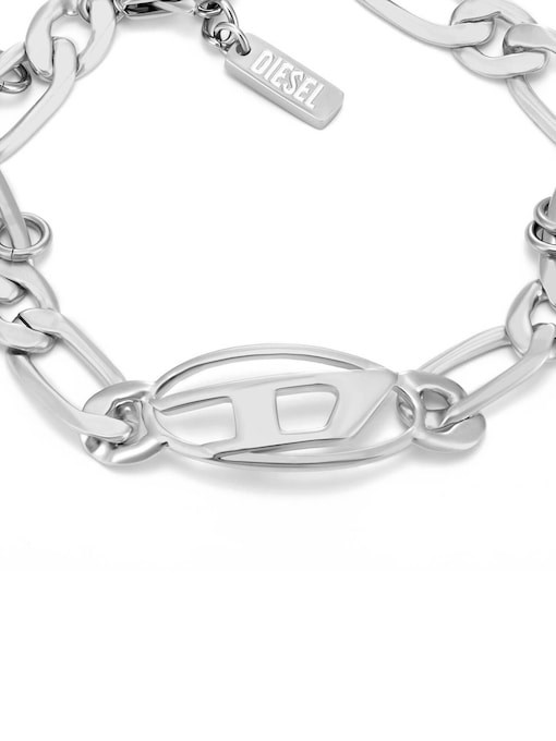 Diesel Oval D Logo Silver Bracelet DX1599040