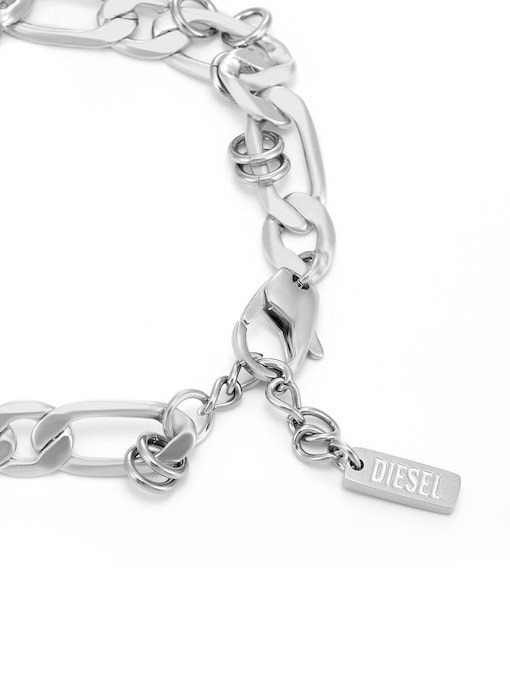 Diesel Oval D Logo Silver Bracelet DX1599040