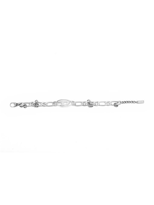 Diesel Oval D Logo Silver Bracelet DX1599040