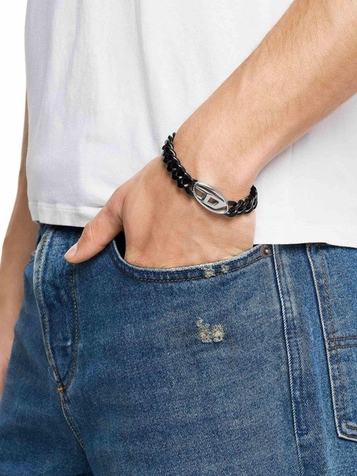 Diesel Oval D Logo Black Bracelet DX1611931