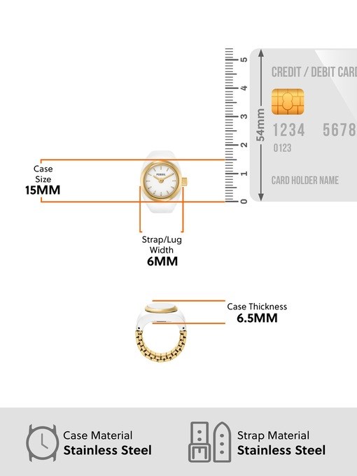 Fossil Watch Ring Gold Watch ES5412