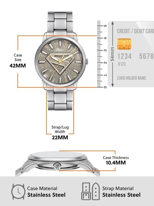 Fossil Superman Silver Watch Set LE1207SET