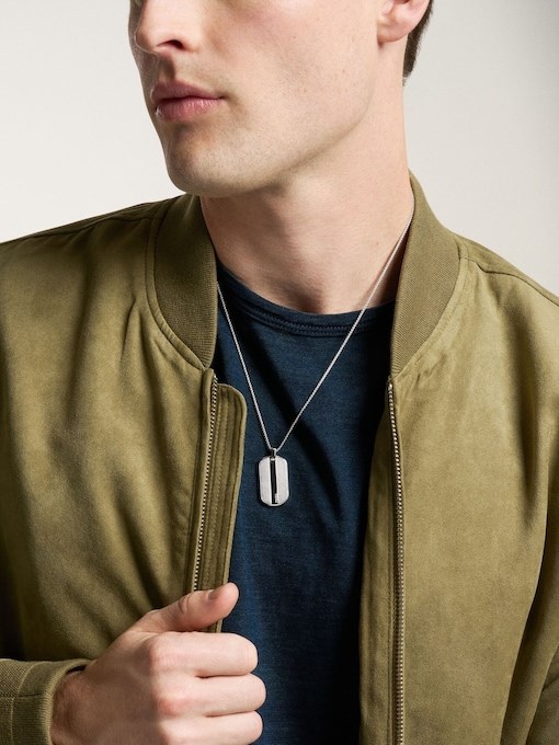 Fossil Knox Silver Necklace JF04882040