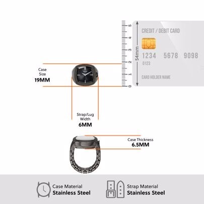 Nick Jonas x Fossil Machine Luxe Gunmetal Ring Watch LE1212