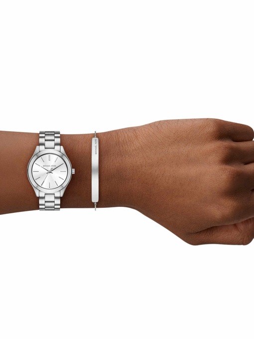 Michael Kors Slim Runway Silver Watch Set MK7563SET