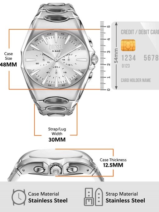 Diesel D-Curve Silver Watch DZ4694