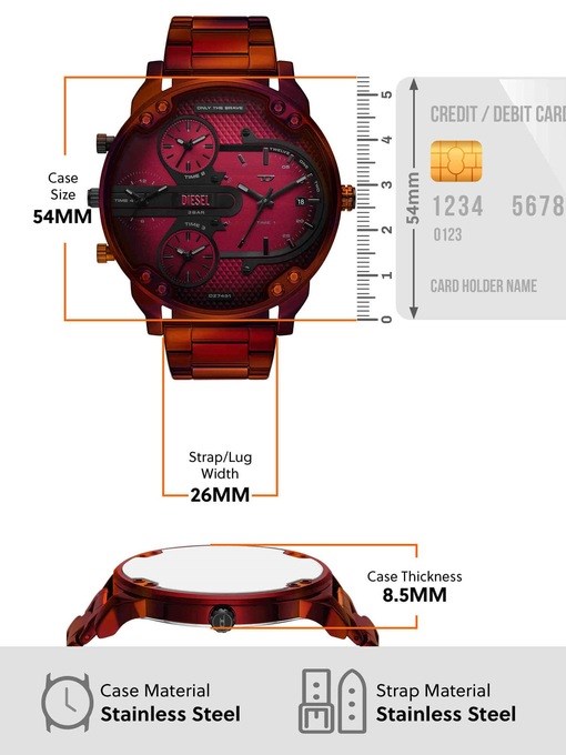 Diesel Mr. Daddy Slim Red Watch DZ7491