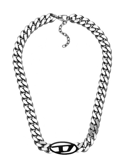 Diesel Font Silver Necklace DX1553040