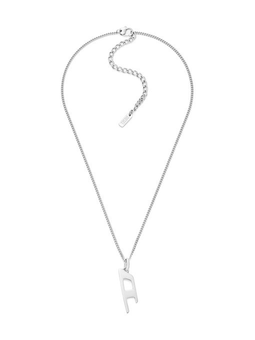 Diesel D Logo Silver Necklace DX1625040