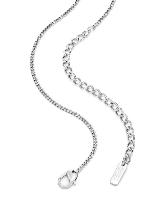 Diesel D Logo Silver Necklace DX1625040