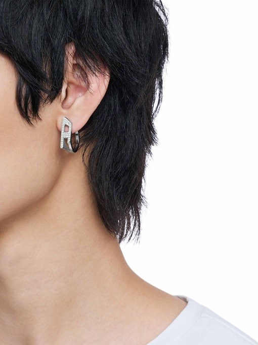 Diesel D Logo Silver Earring DX1628040 Diesel D Logo Silver Earring DX1628040