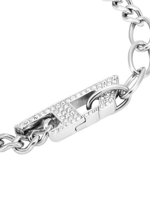 Diesel D Logo Silver Bracelet DX1627040