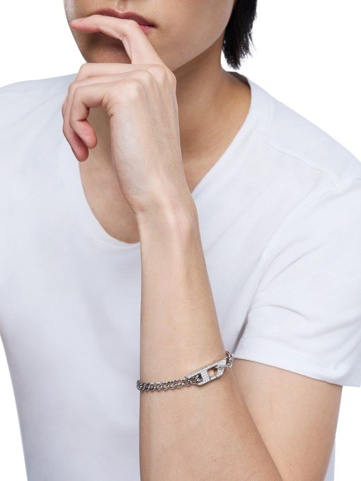 Diesel D Logo Silver Bracelet DX1627040