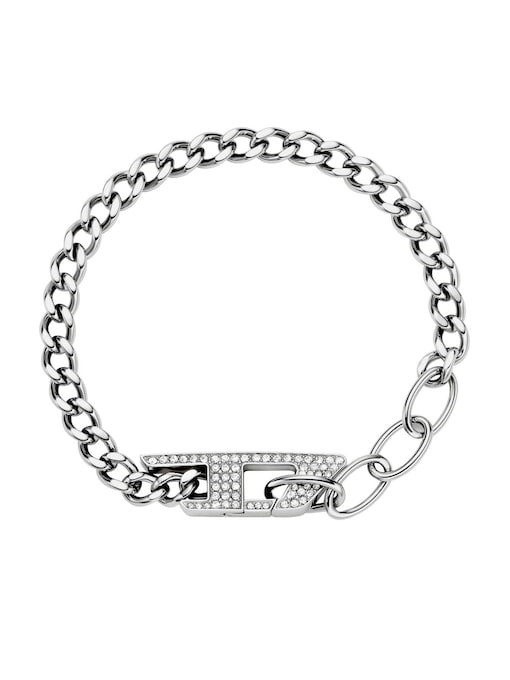 Diesel D Logo Silver Bracelet DX1627040