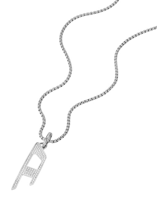 Diesel D Logo Silver Necklace DX1624040