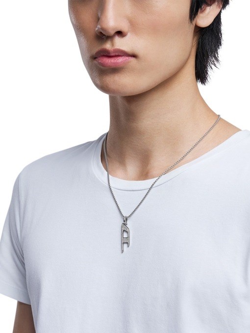 Diesel D Logo Silver Necklace DX1624040