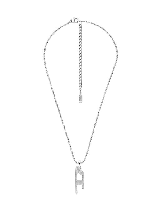 Diesel Font Silver Necklace DX1553040