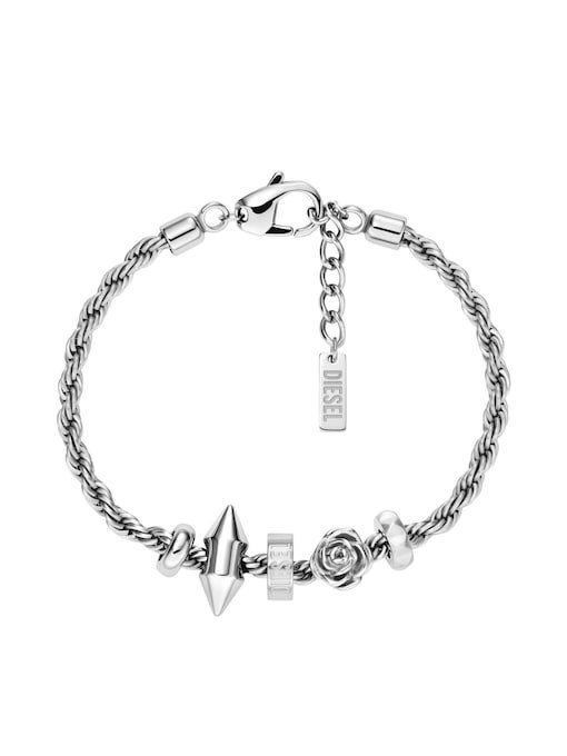 Diesel D Logo Silver Bracelet DX1627040