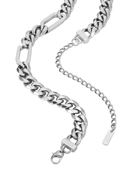 Diesel D Logo Silver Necklace DX1626040