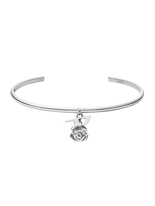 Diesel D Logo Silver Bracelet DX1627040