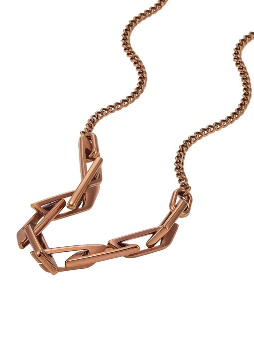 Diesel D Logo Brown Necklace DX1646200