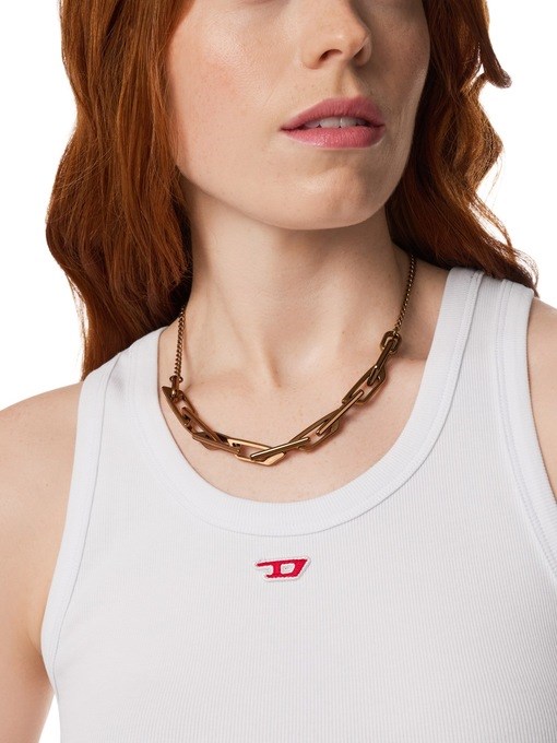 Diesel D Logo Brown Necklace DX1646200