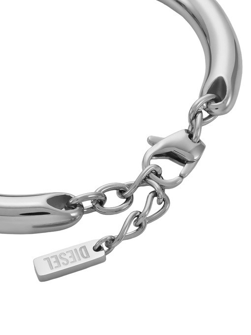 Diesel Oval D Logo Silver Bracelet DX1643040