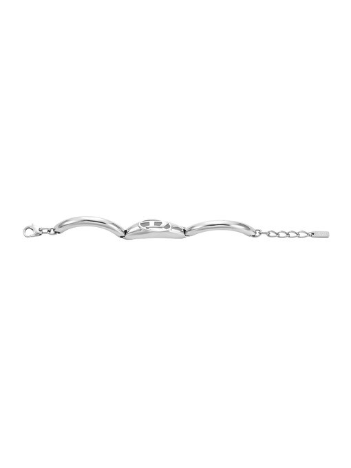Diesel Oval D Logo Silver Bracelet DX1643040
