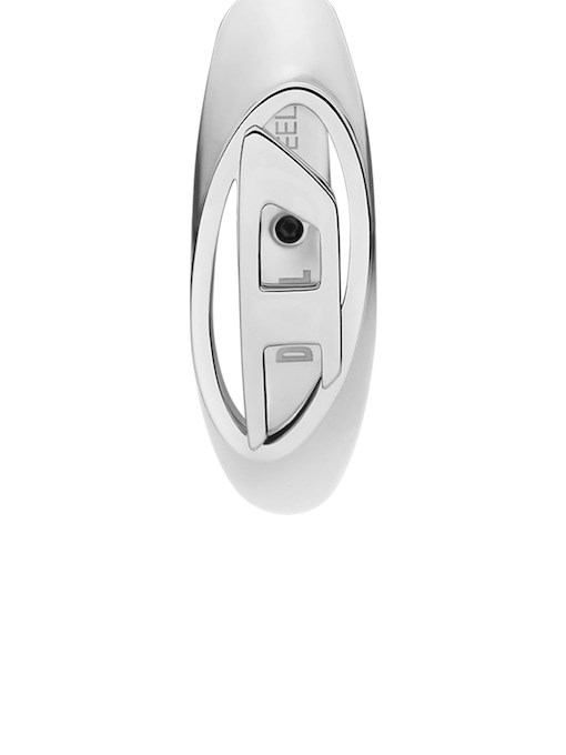 Diesel Oval D Logo Silver Earring DX1642040