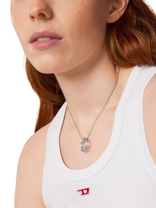 Diesel D Logo Silver Necklace DL1367040 Diesel D Logo Silver Necklace DL1367040