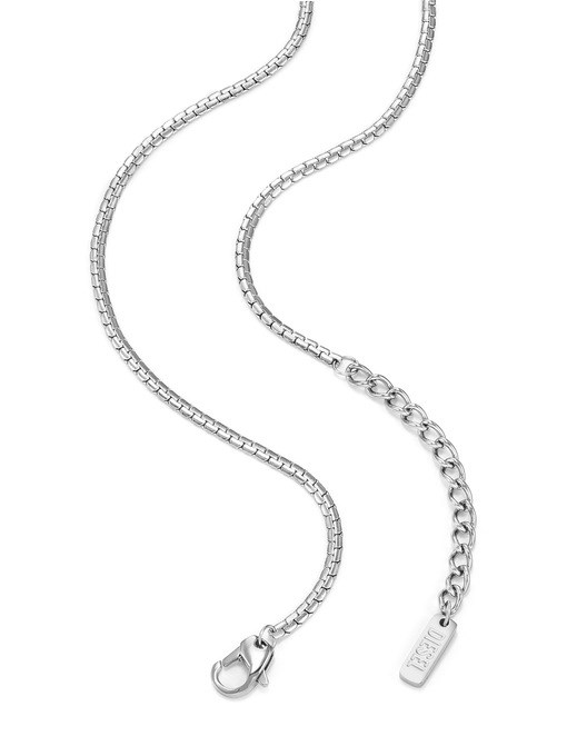 Diesel Oval D Logo Silver Necklace DX1644040