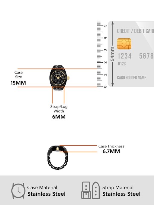 Fossil Watch Ring Black Watch ES5449