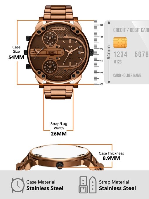 Diesel Mr. Daddy Slim Brown Watch DZ7493 Diesel Mr. Daddy Slim Brown Watch DZ7493