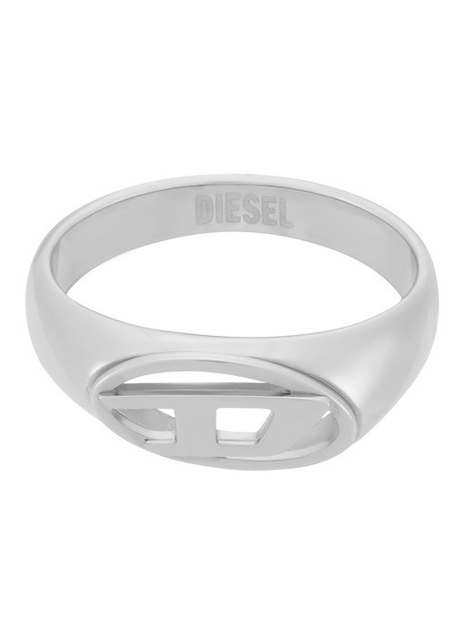 Diesel Oval D Logo Silver Ring DX15870408