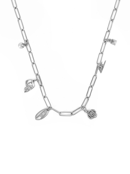 Diesel Silver Necklace DX1605040
