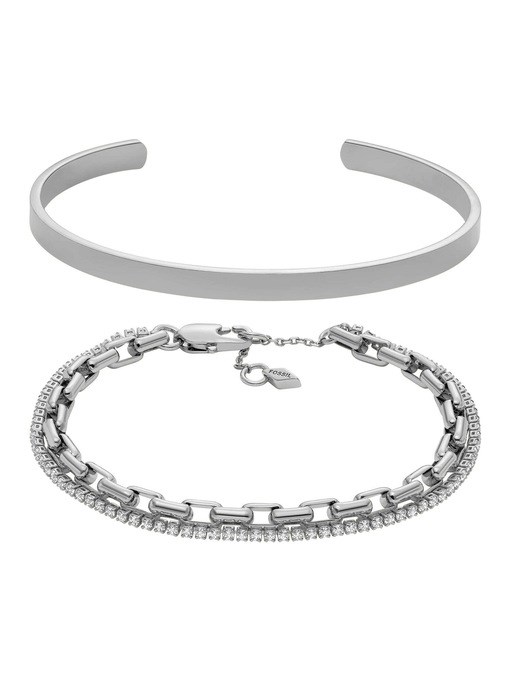 Fossil Jewelry Silver Bracelet Set JGFTSET1104