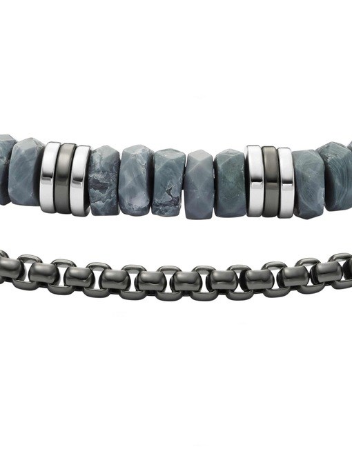 Fossil Jewelry Gunmetal Bracelet Set JGFTSET1106